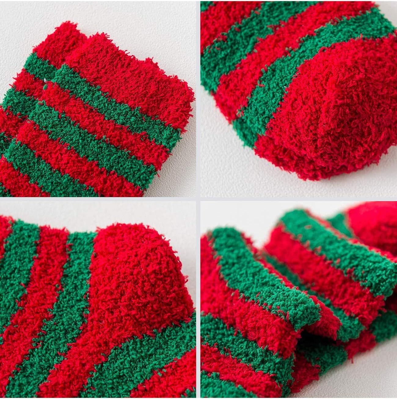 Womens Christmas Fuzzy Socks Winter Warm Cozy Socks Soft Fluffy Athletic Socks for Women