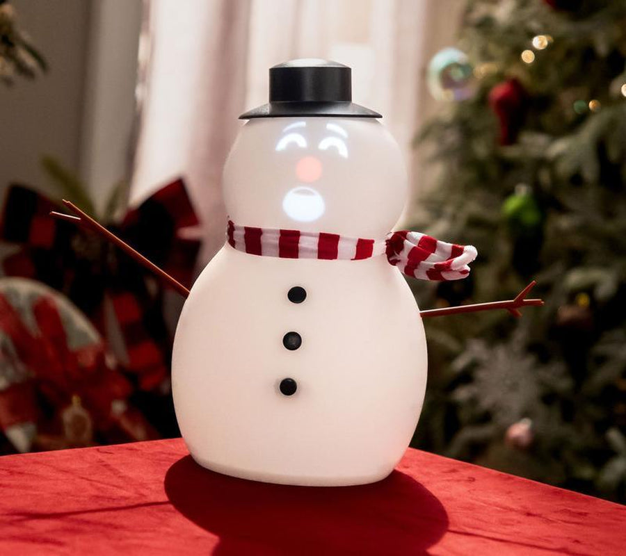 Animated Talking Snowman, Talking Animated Blink Snowman with Built in Projector and Speaker, Plug'N Play Interactive Singing & Dancing Christmas Decoration Gift, USB or Battery Powered (1 PC)