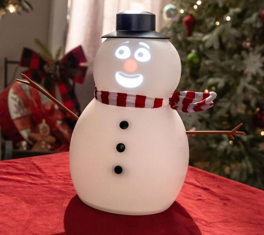 Animated Talking Snowman, Talking Animated Blink Snowman with Built in Projector and Speaker, Plug'N Play Interactive Singing & Dancing Christmas Decoration Gift, USB or Battery Powered (1 PC)